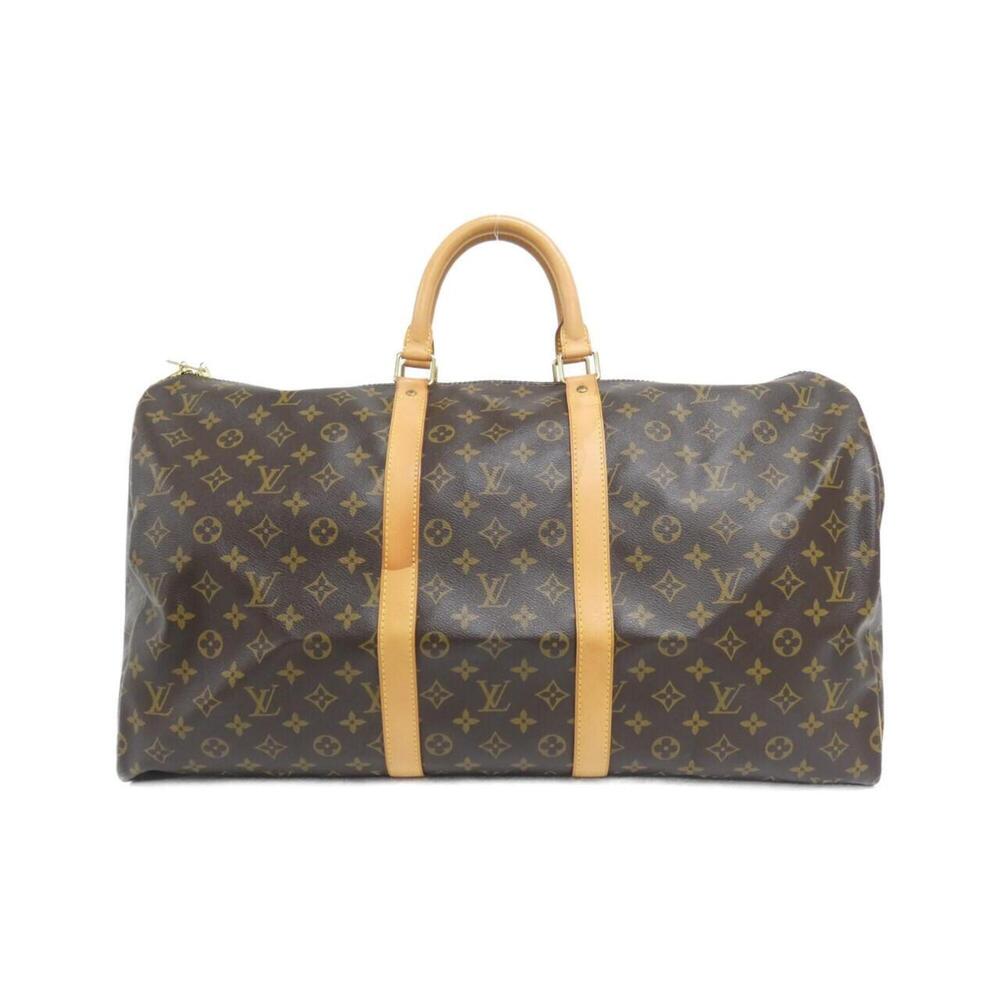 LOUIS VUITTON Authentic Brown Monogram Keepall 55 Boston Bag